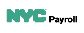 The nyc payroll logo is green and black on a white background