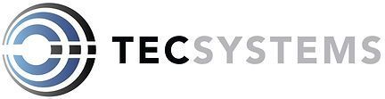 A logo for a company called tecsystems with a blue and white circle.