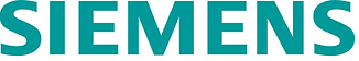 A blue siemens logo on a white background