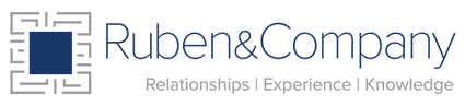 A logo for ruben & company that says relationships experience knowledge