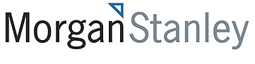 The logo for morgan stanley is shown on a white background.