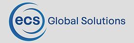 The logo for ecs global solutions is blue and white.