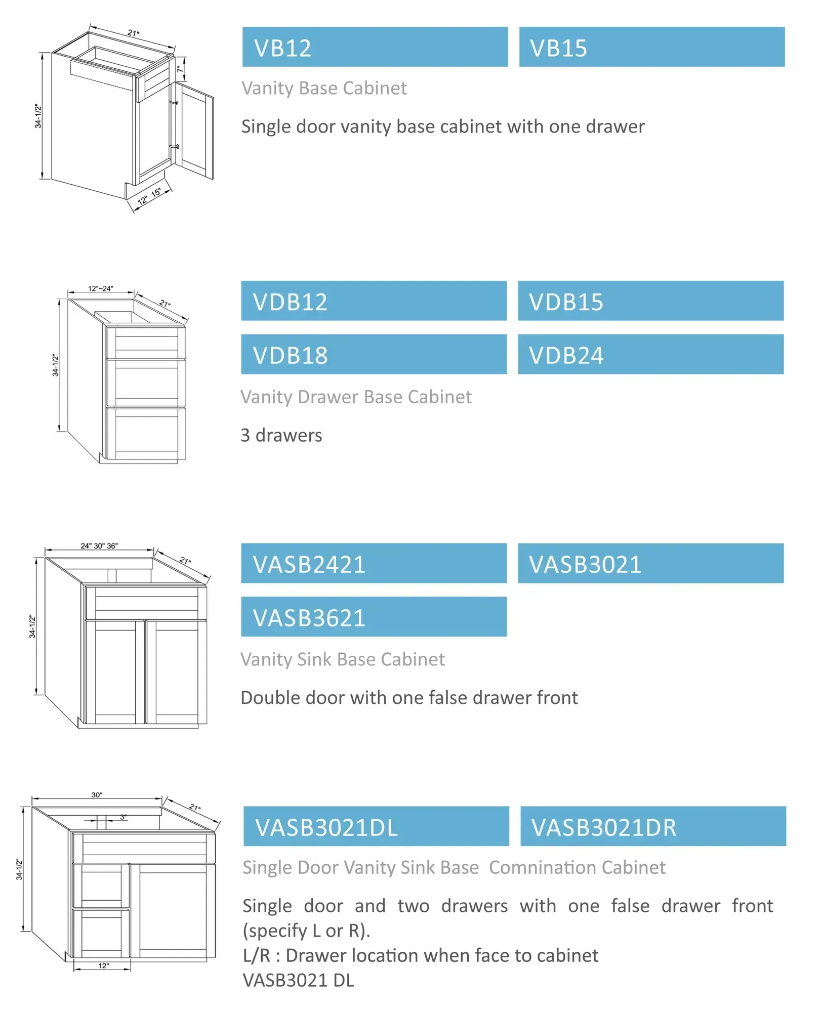 Vanity Cabinets page 1