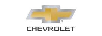 Chevrolet logo, gold cross inside a silver parallelogram with 