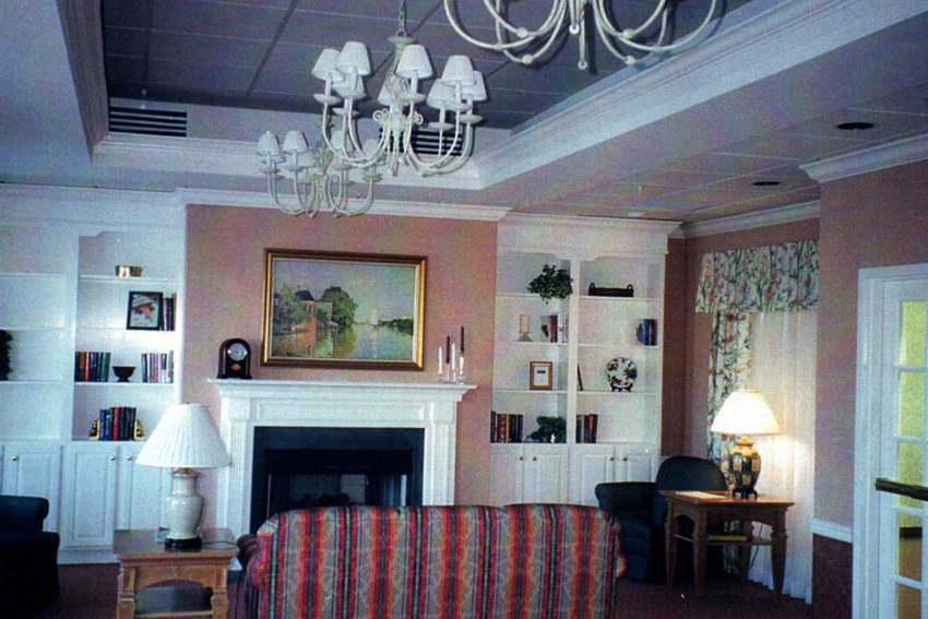 living room with fireplace