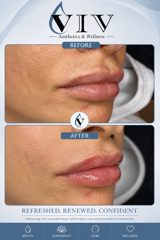 Before and after picture of lips