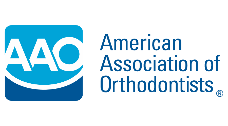 American Association of Orthodontists logo: blue square with 