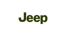 Jeep logo in dark green on a white background