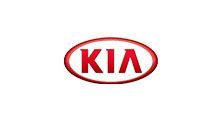 Kia logo in red inside an oval on a white background