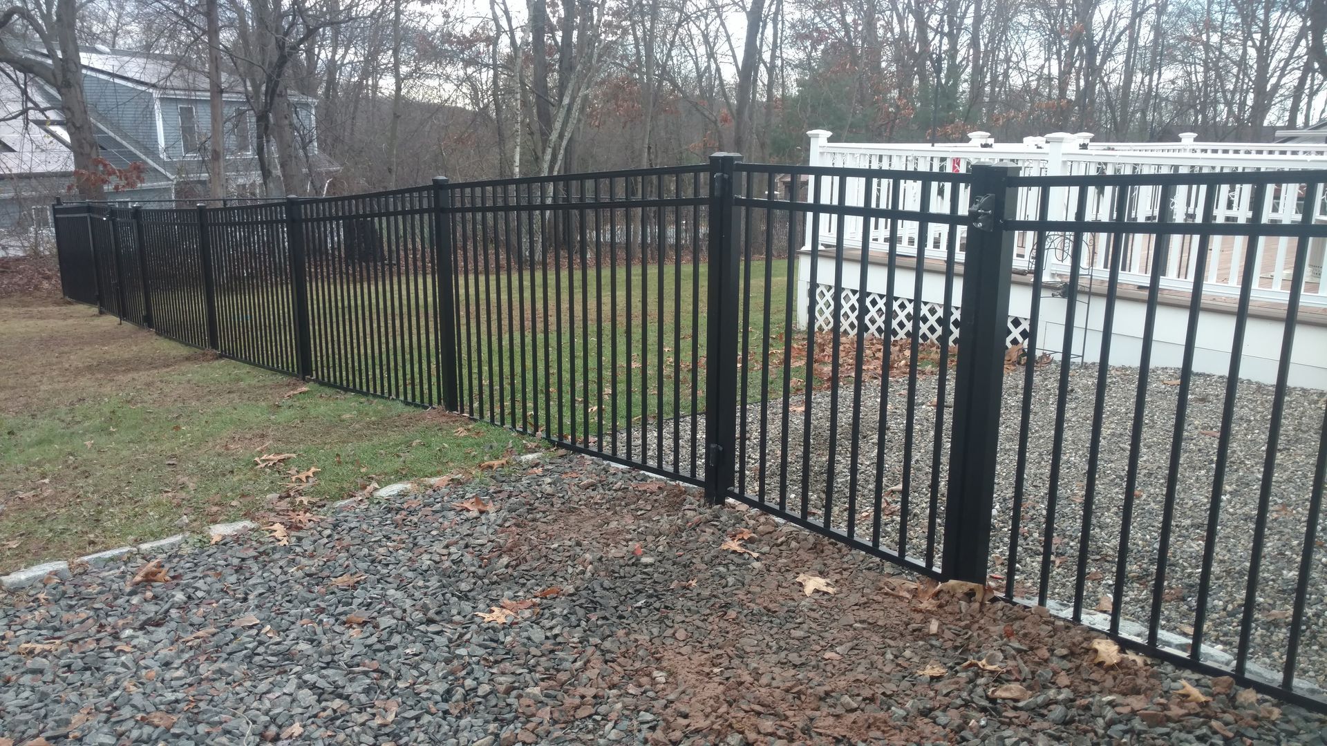 black aluminum fence