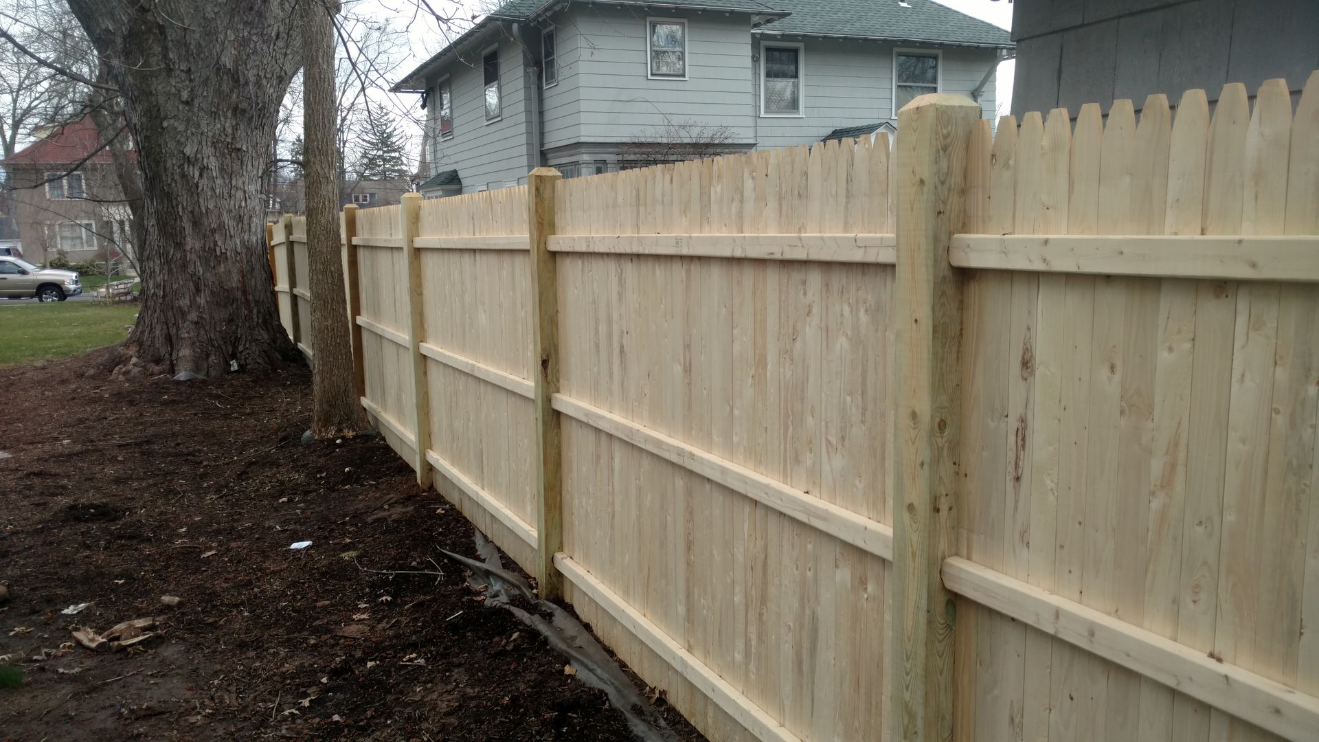 Wood fence