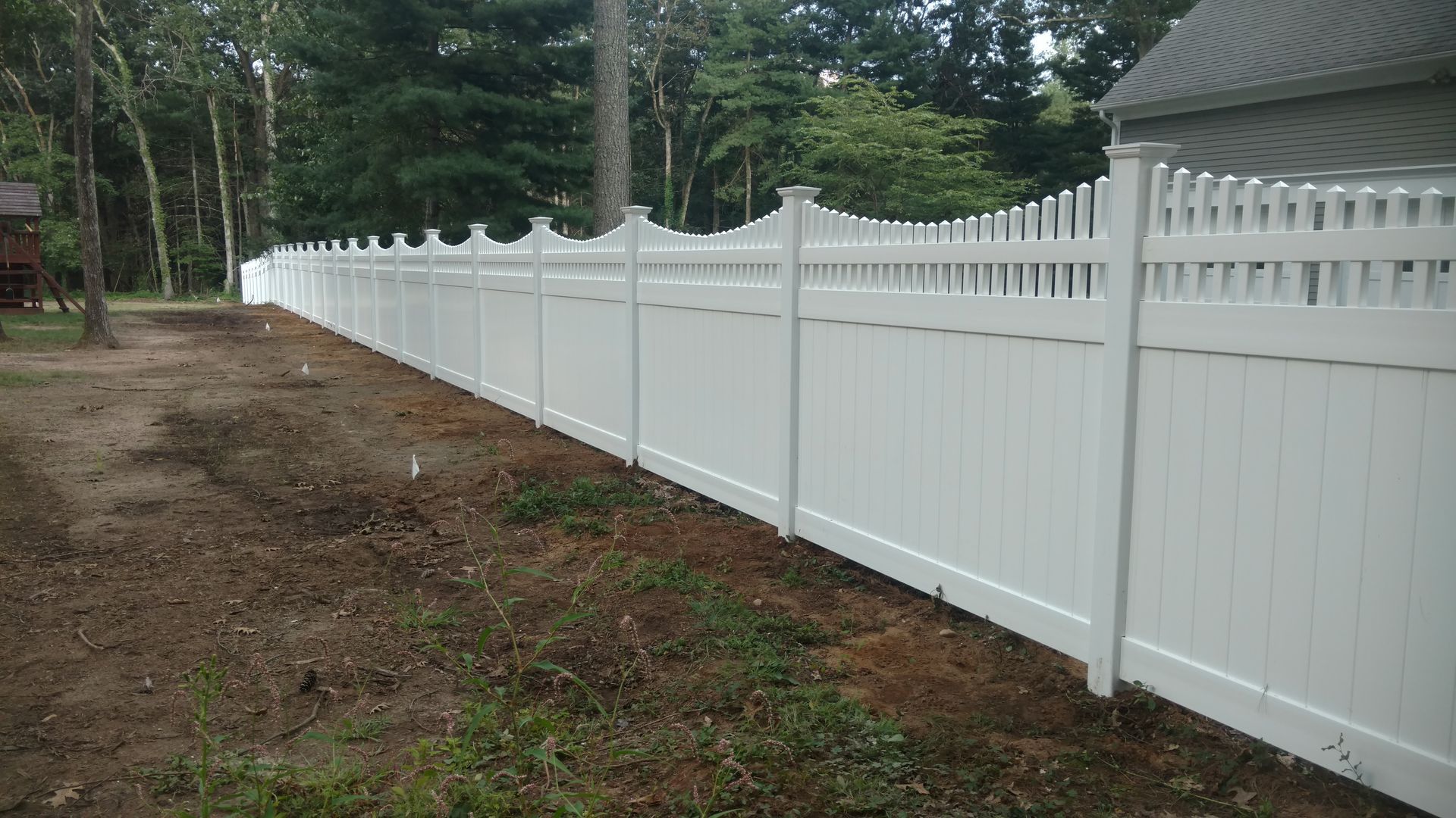 white privacy fence