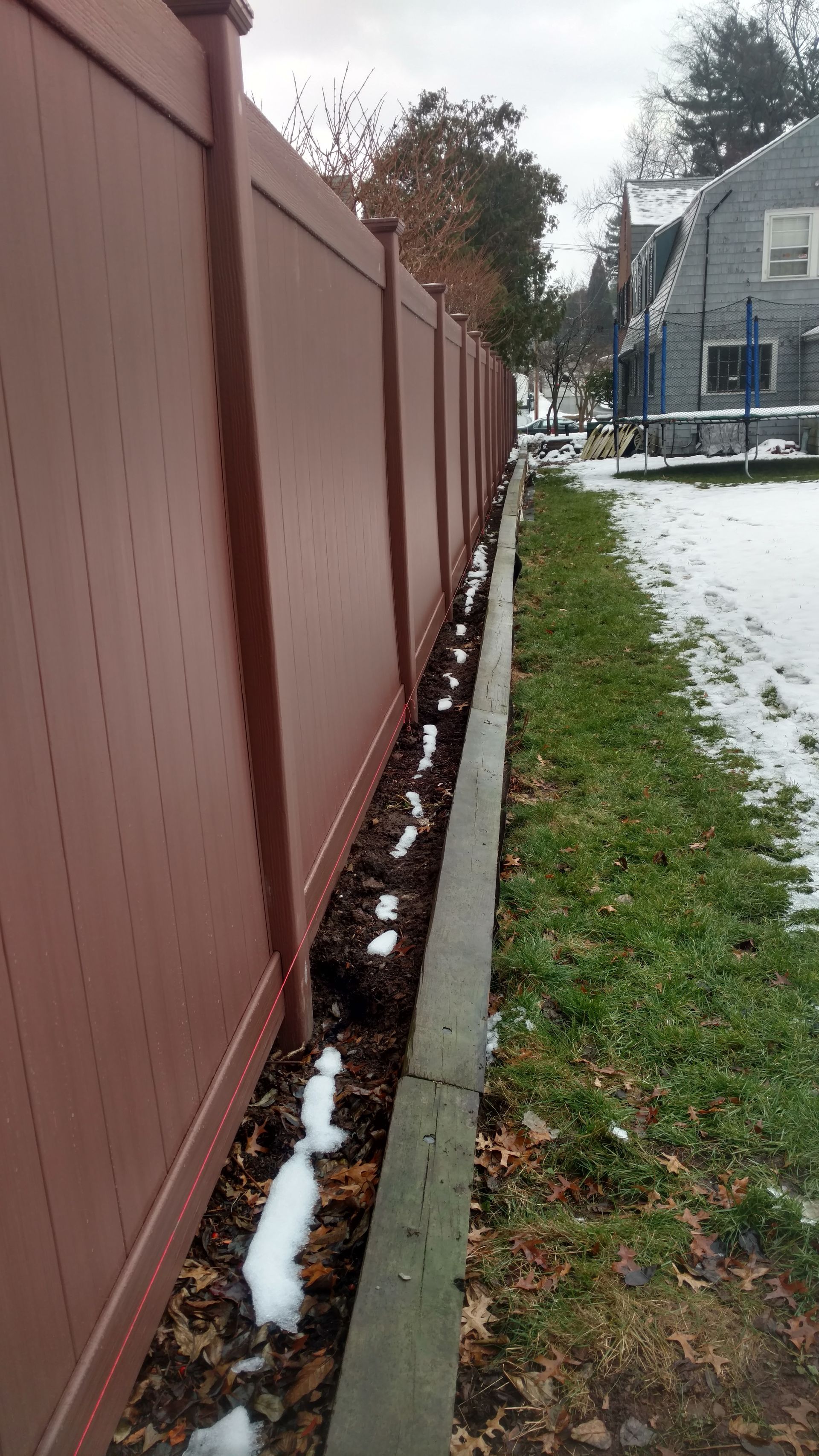 brown vinyl fence