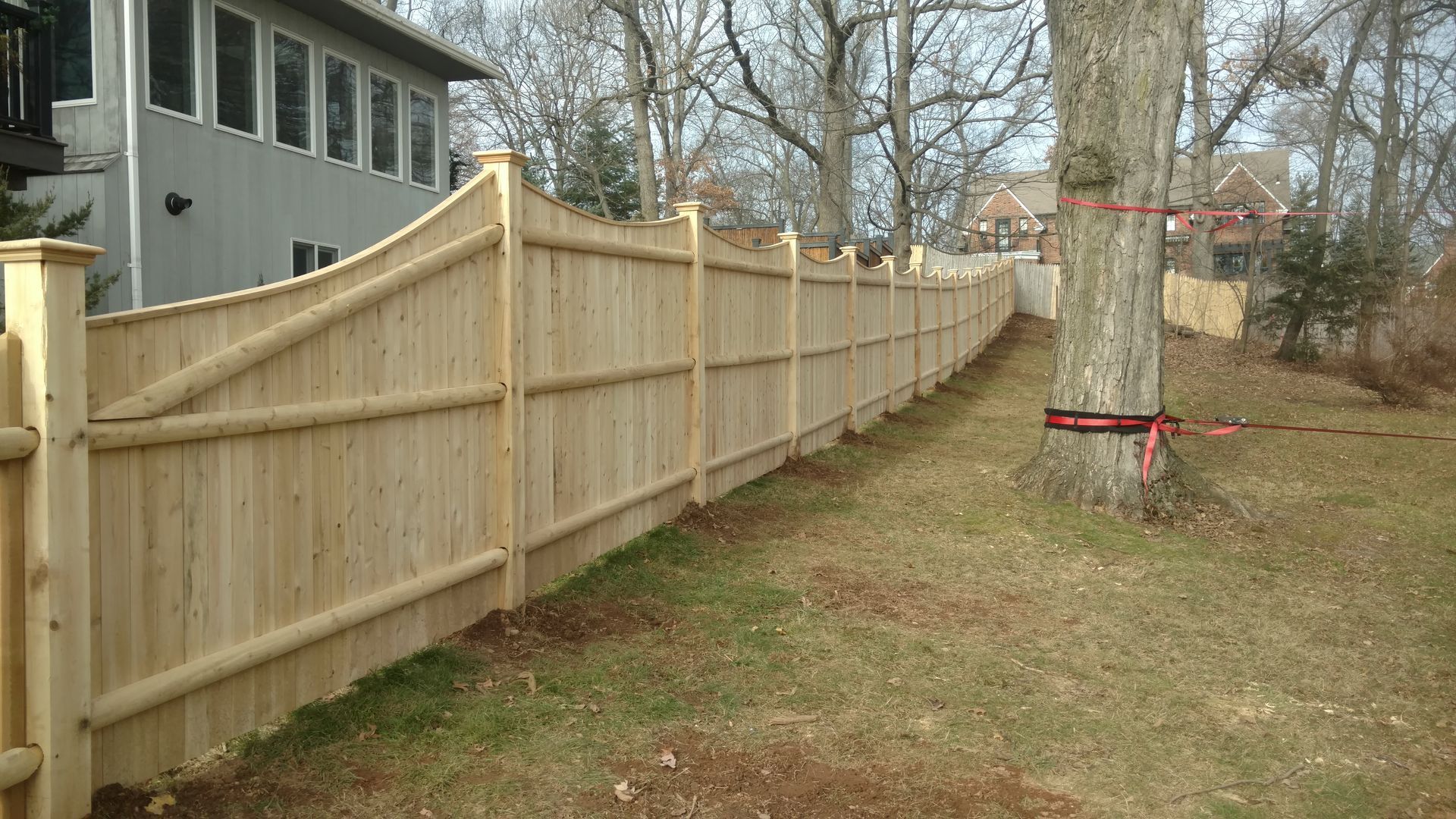 board-on-board wood fence