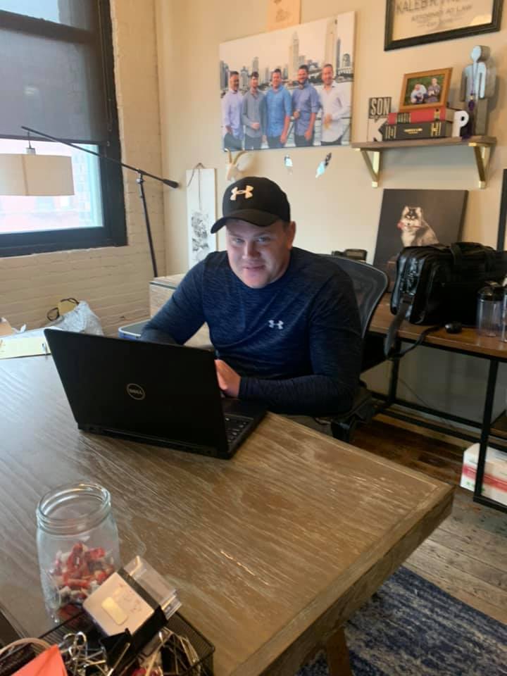 man working on a laptop