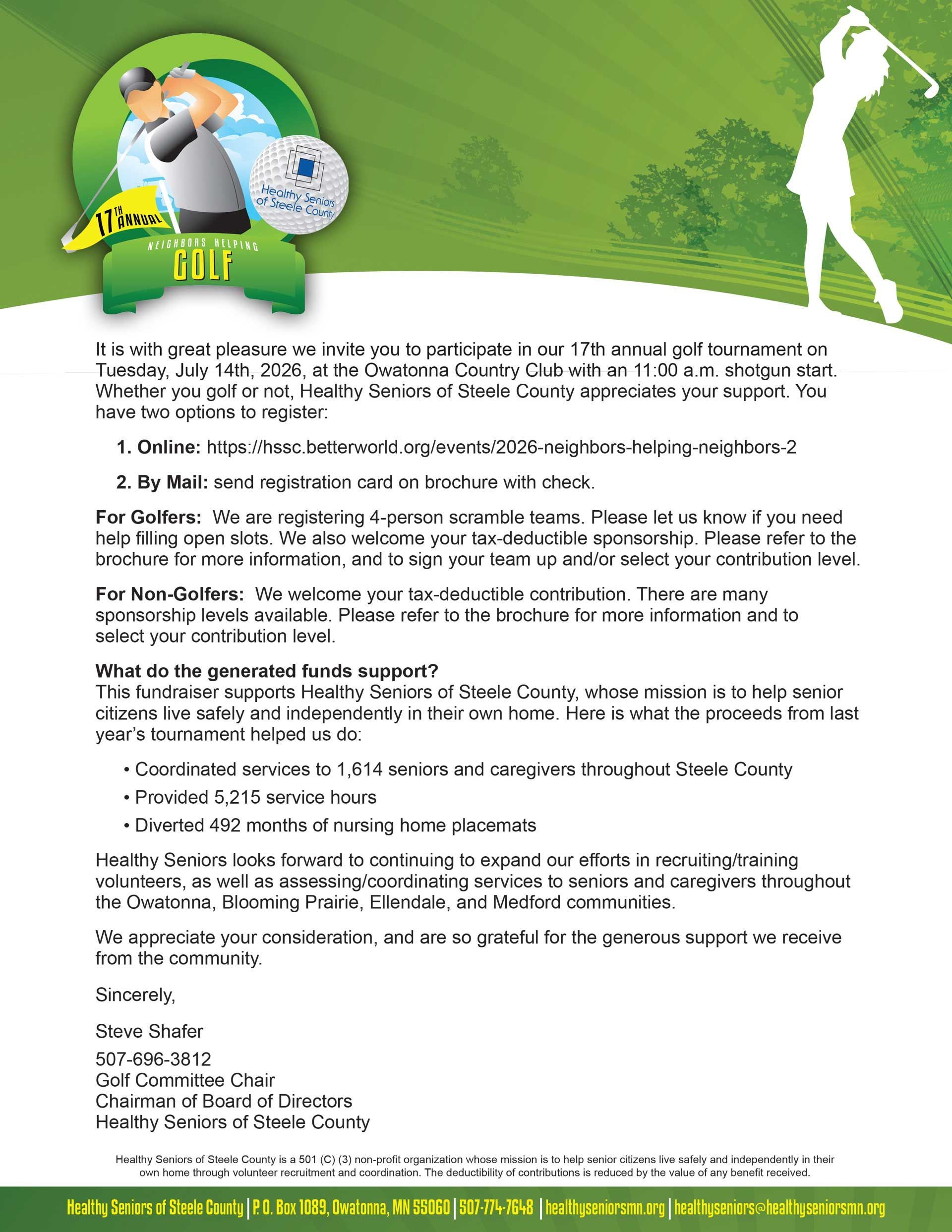Green flyer with a golfer