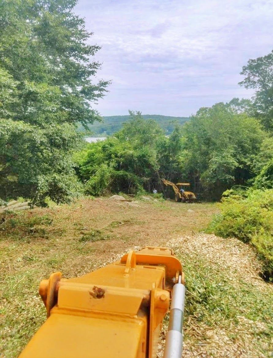 tree service truck chopping trees