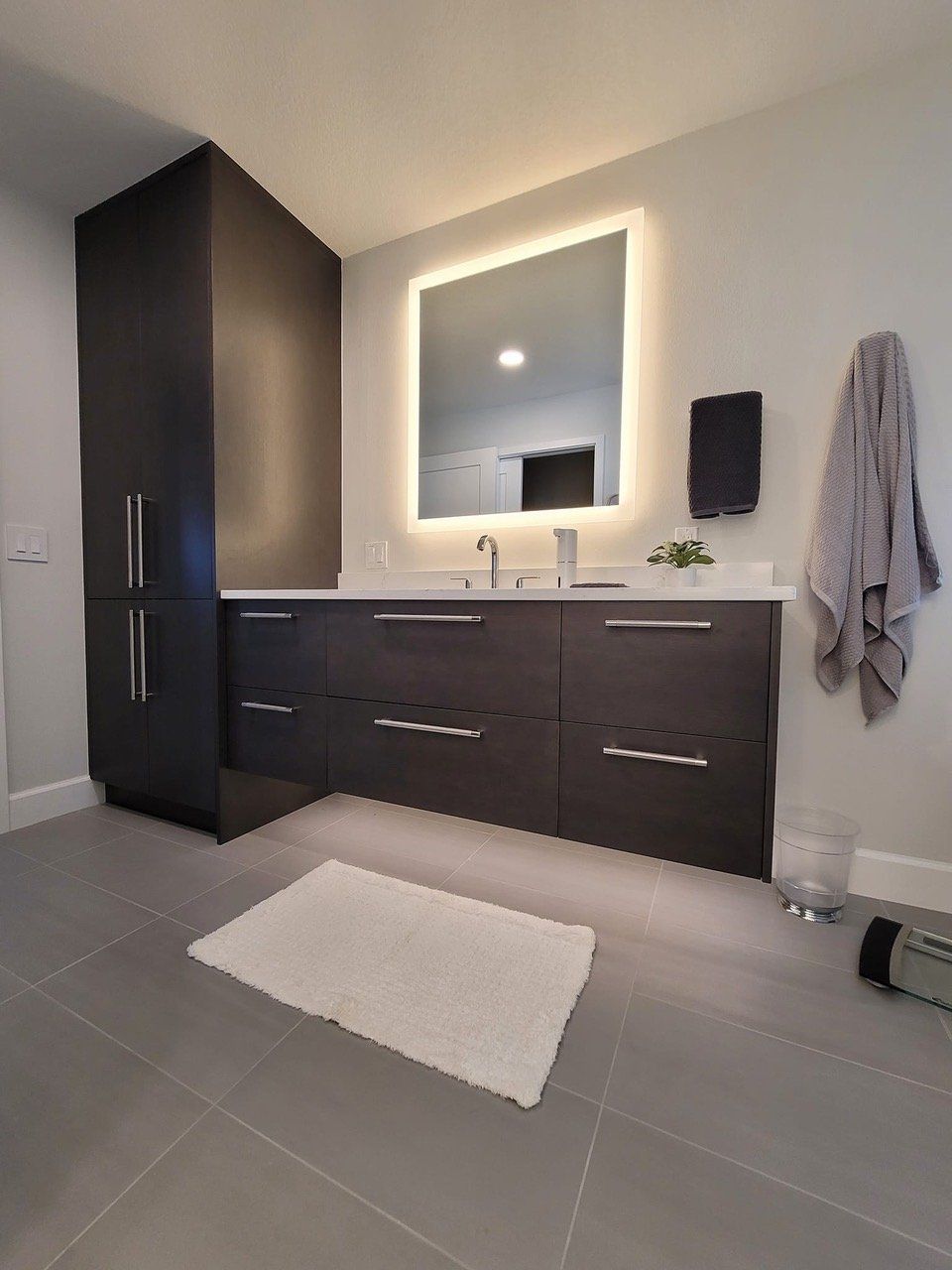 Back Lit Mirror and sink