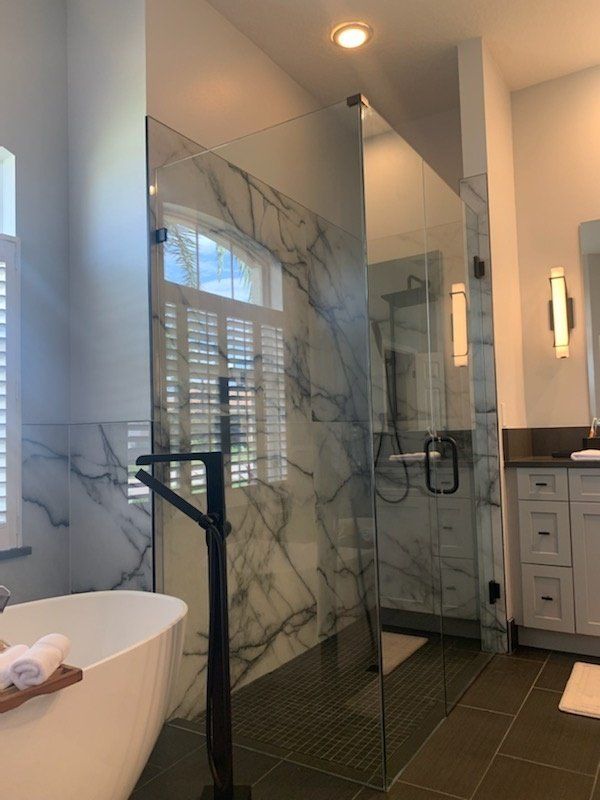 View from tub glass shower