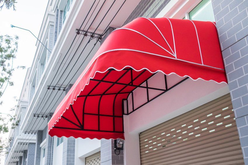 Red awning