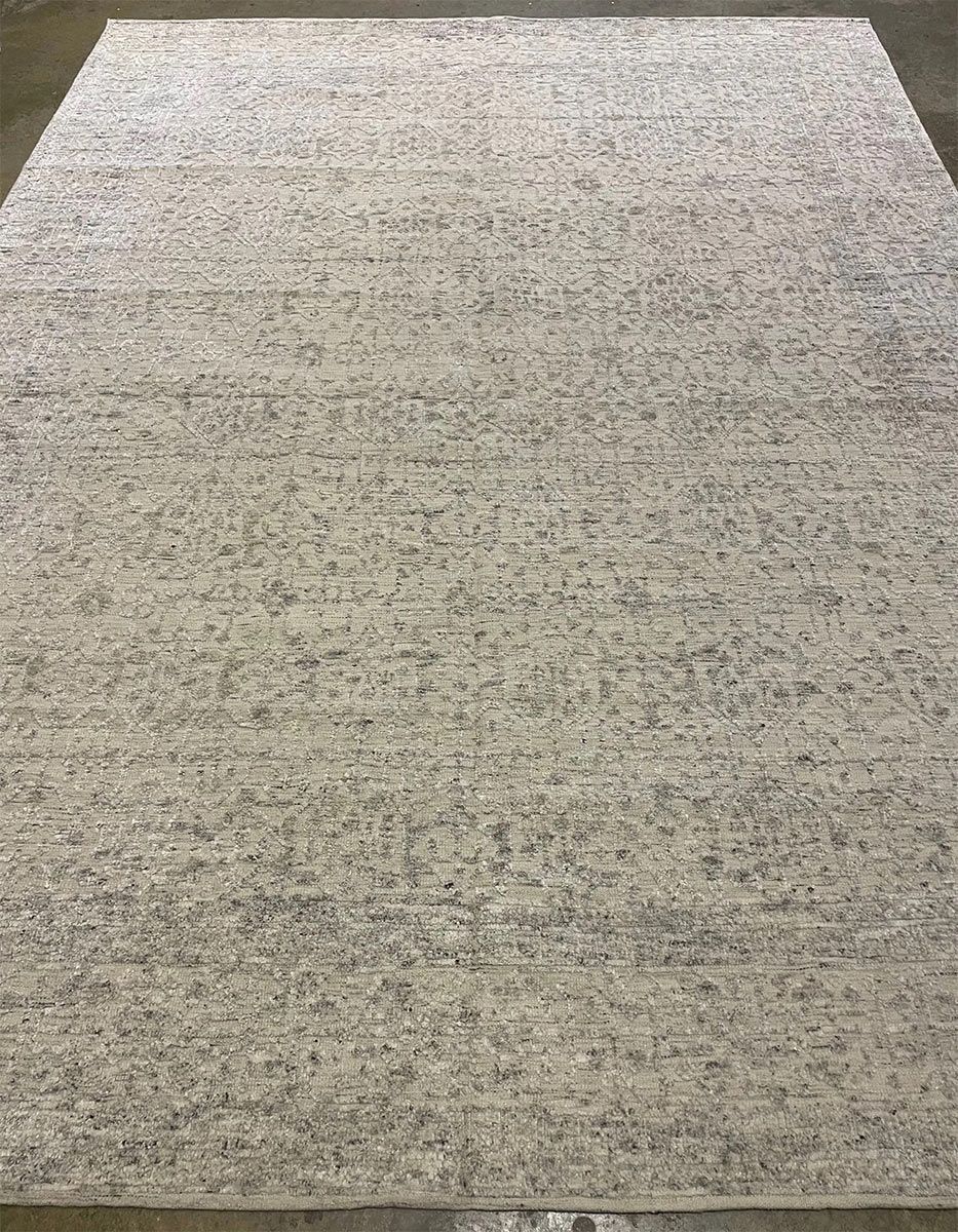 A rug with a detailed pattern on it.