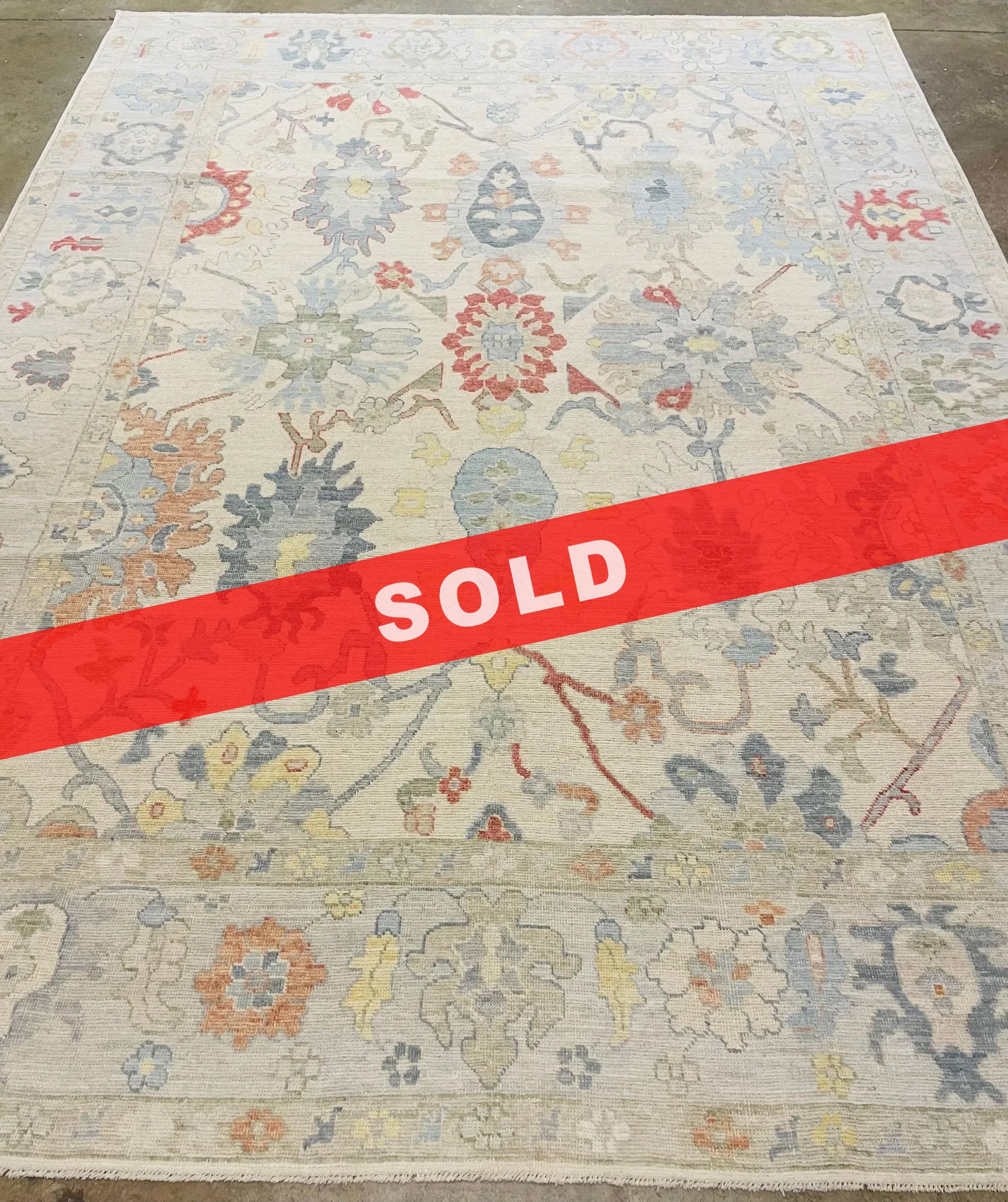 A rug with a detailed pattern on it.