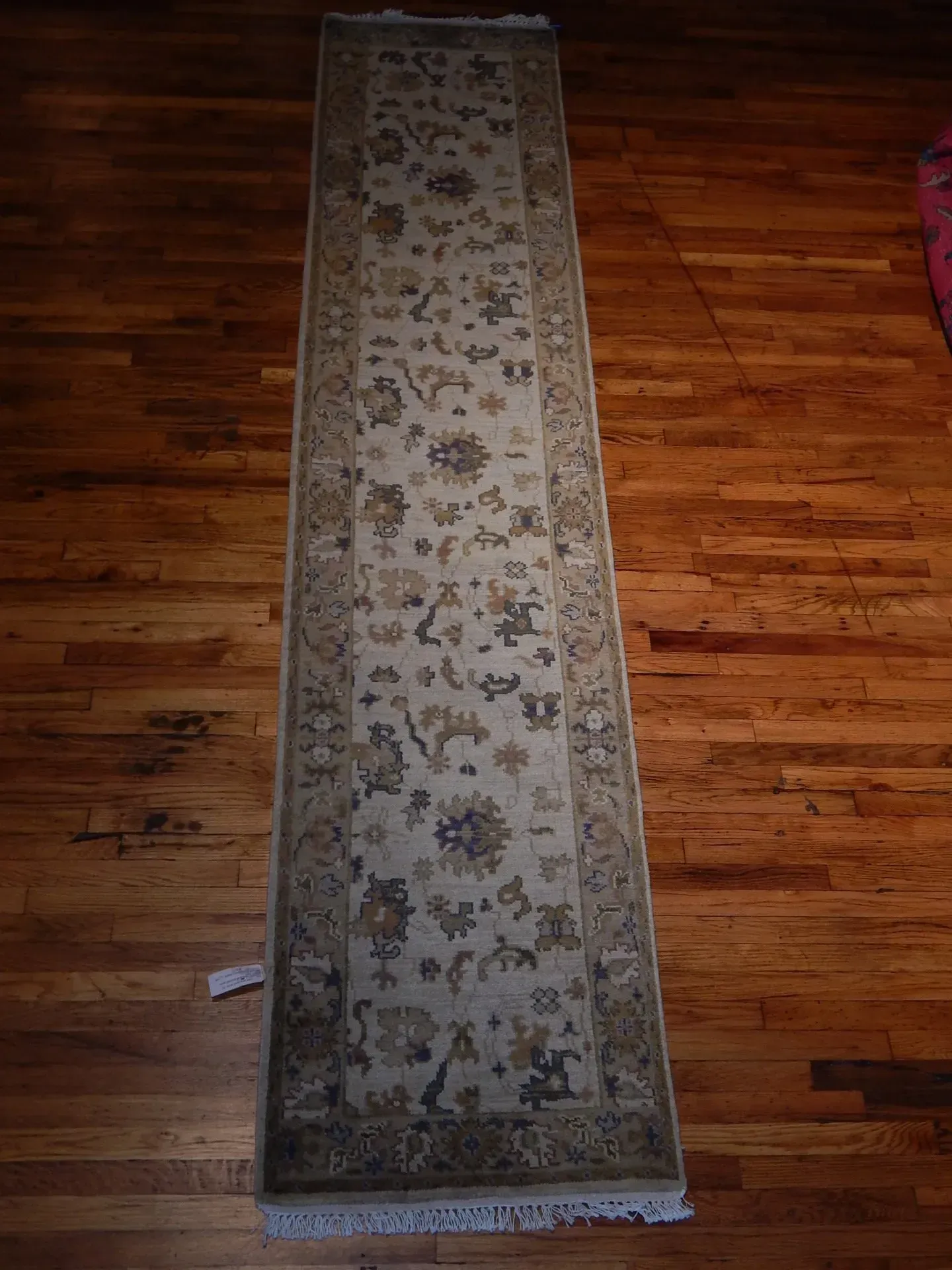 A rug with a detailed pattern on it.