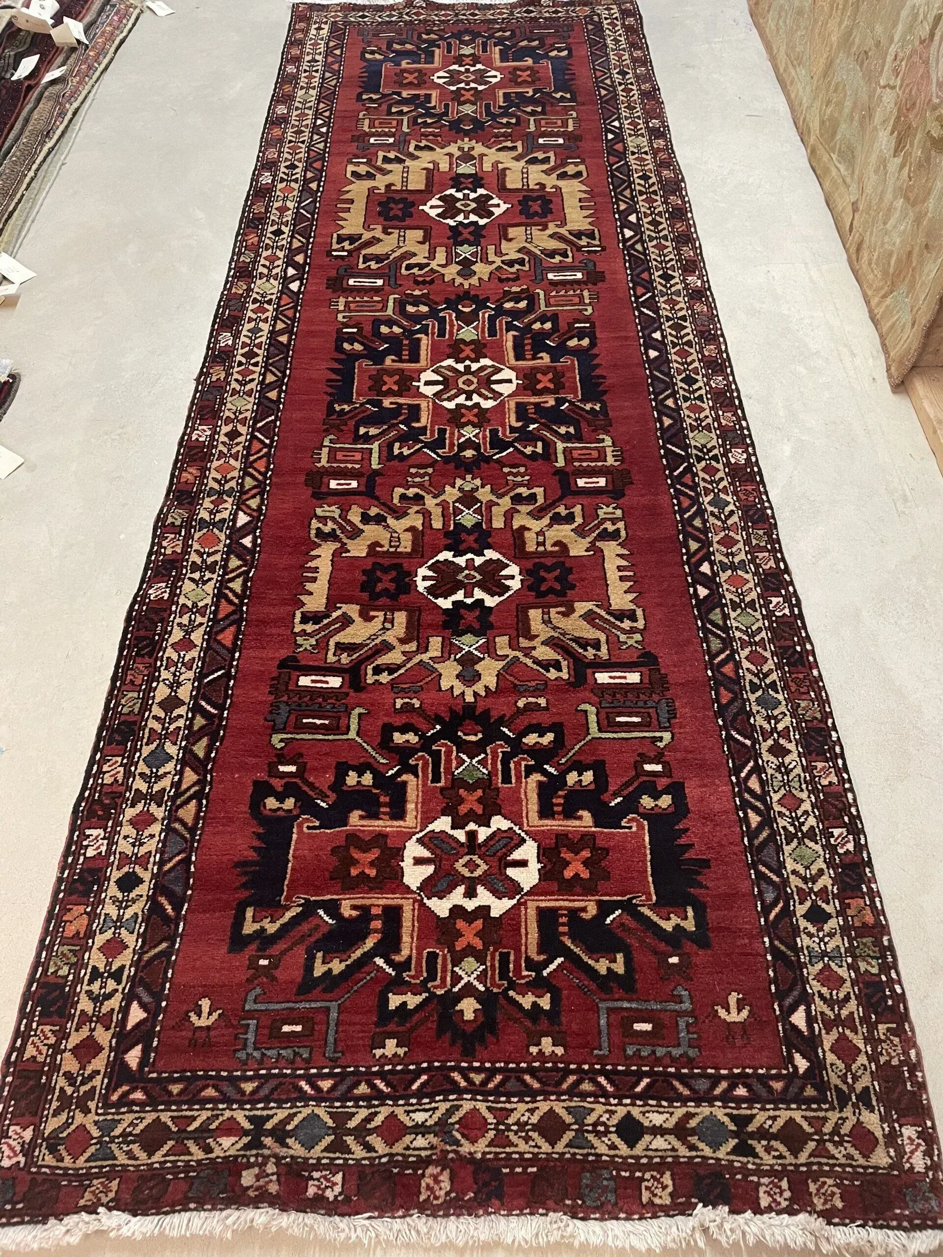 A rug with a detailed pattern on it.