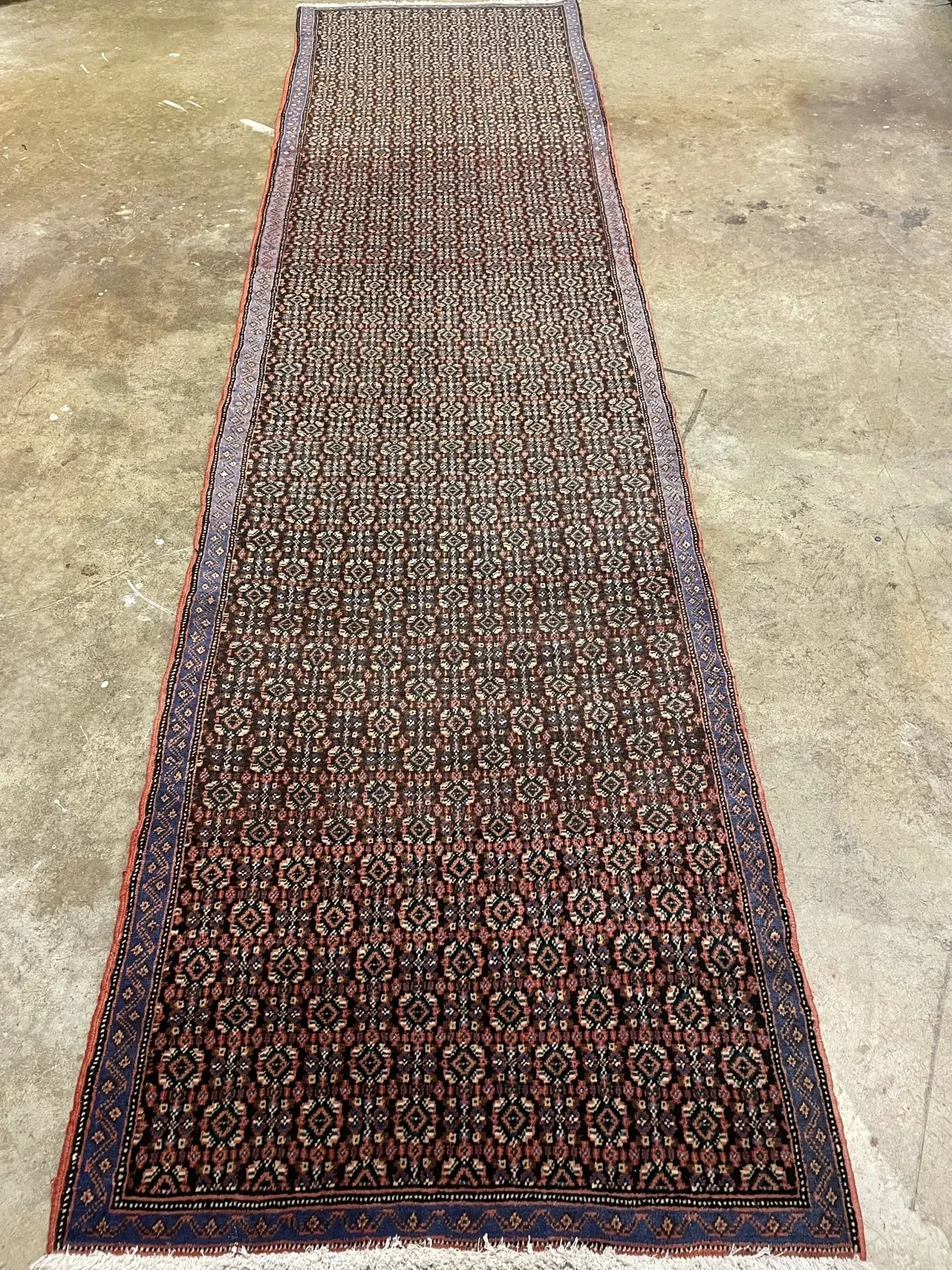A rug with a detailed pattern on it.