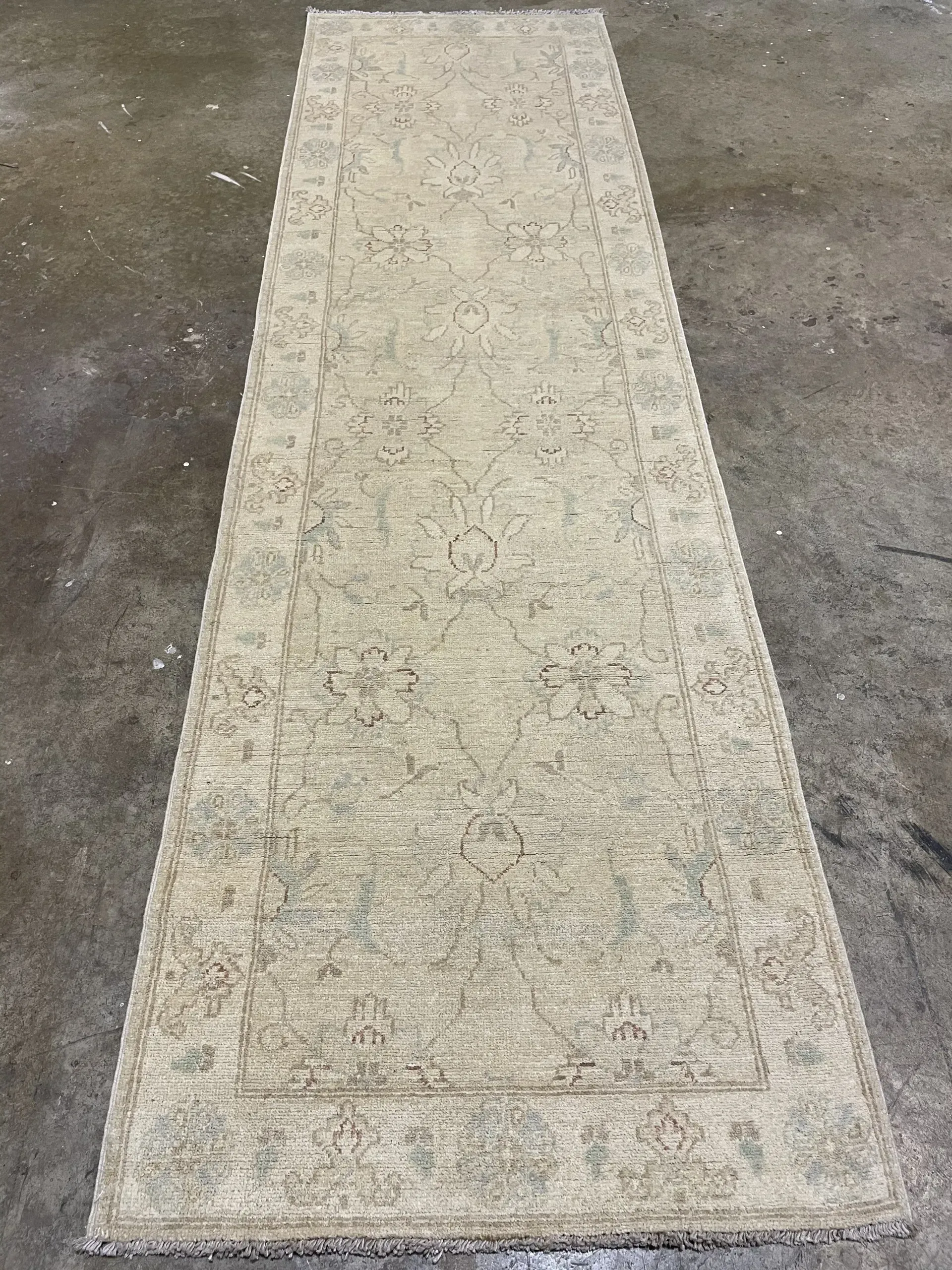 A rug with a detailed pattern on it.