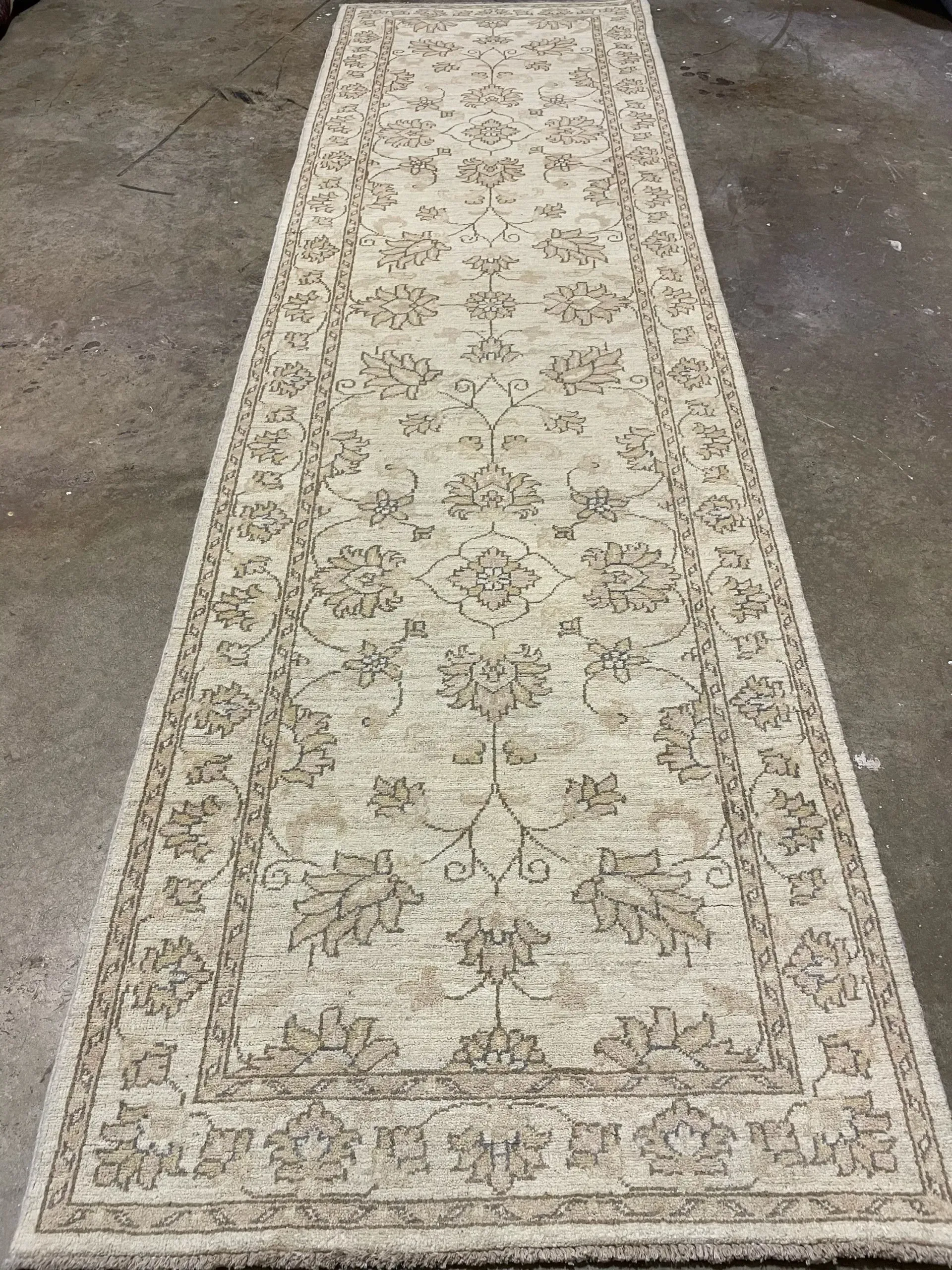 A rug with a detailed pattern on it.
