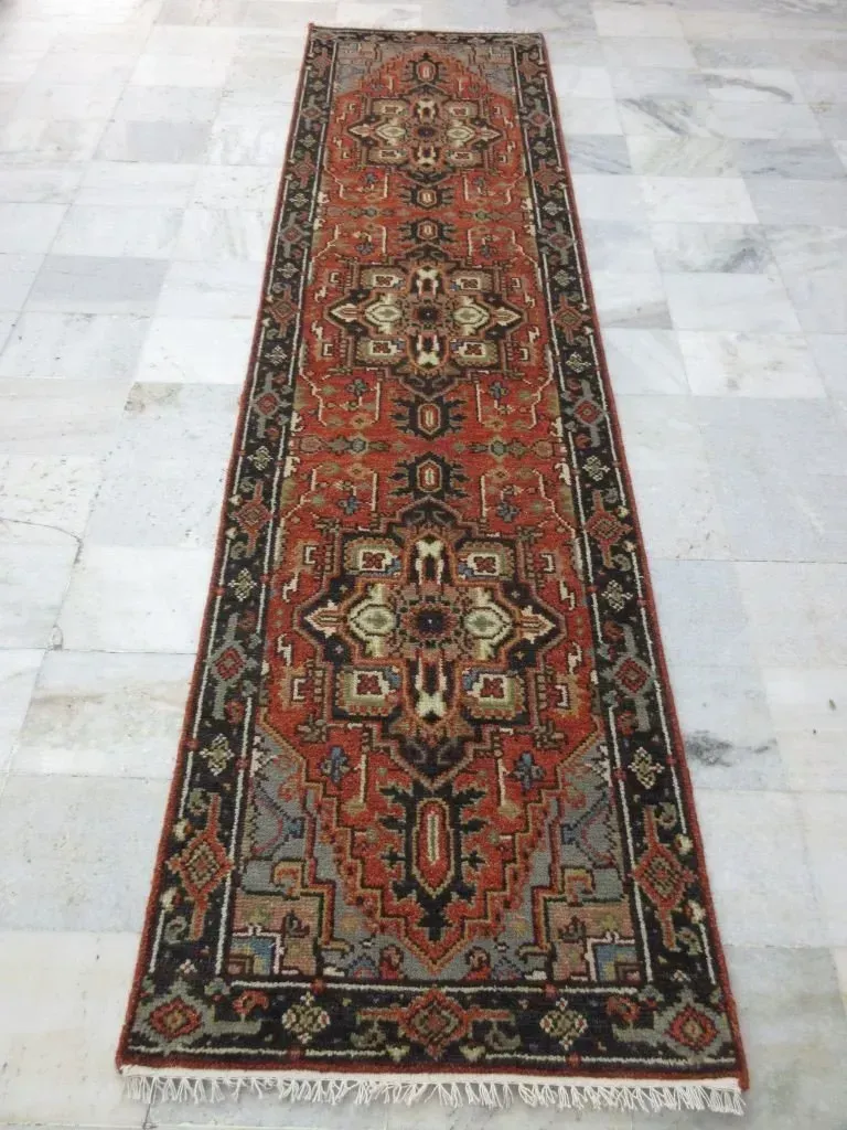 A rug with a detailed pattern on it.