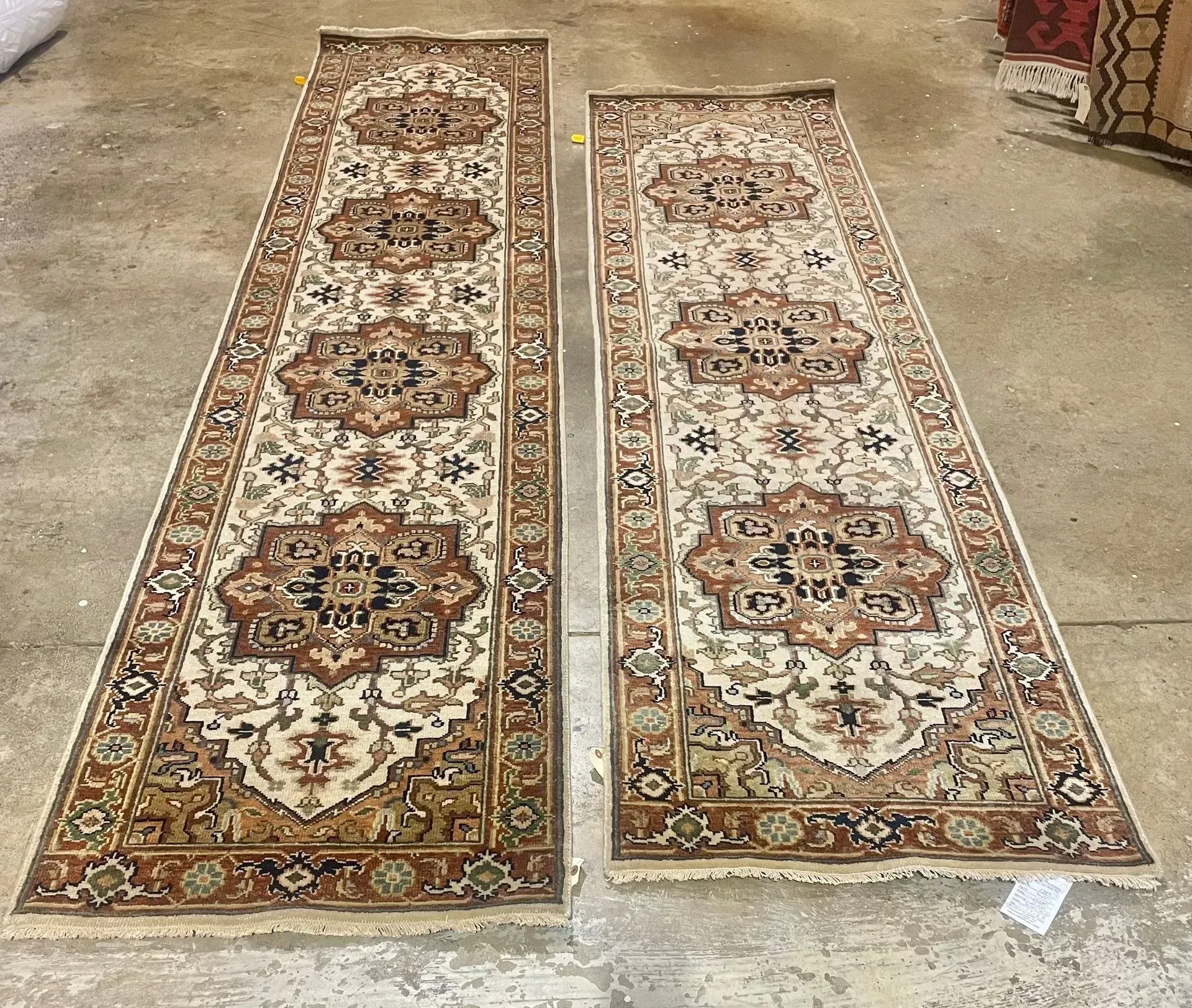 A rug with a detailed pattern on it.