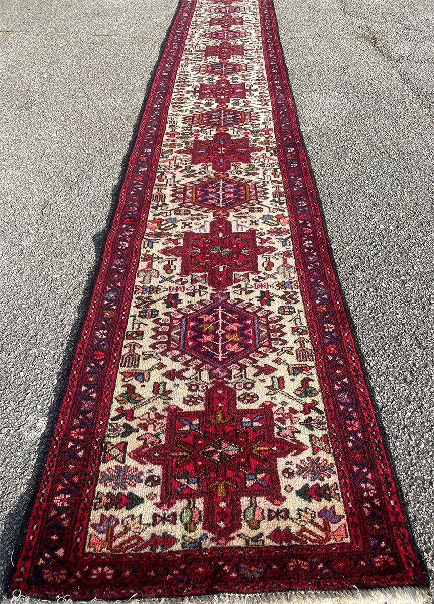 A rug with a detailed pattern on it.
