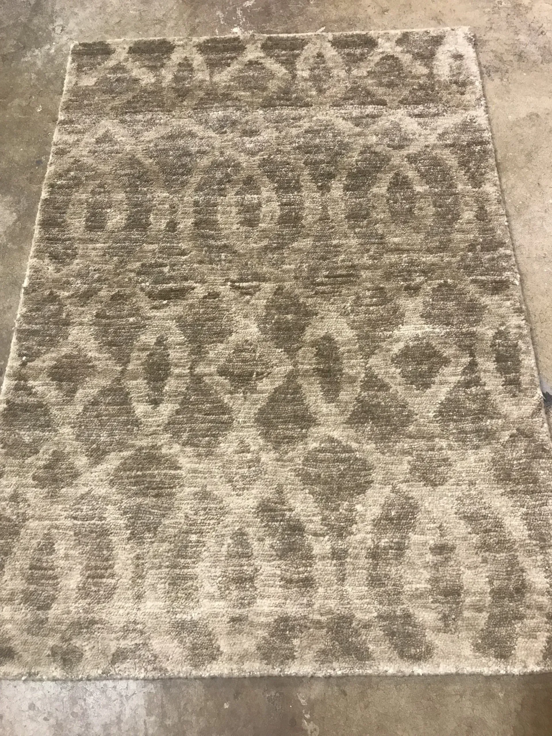 A rug with a detailed pattern on it.