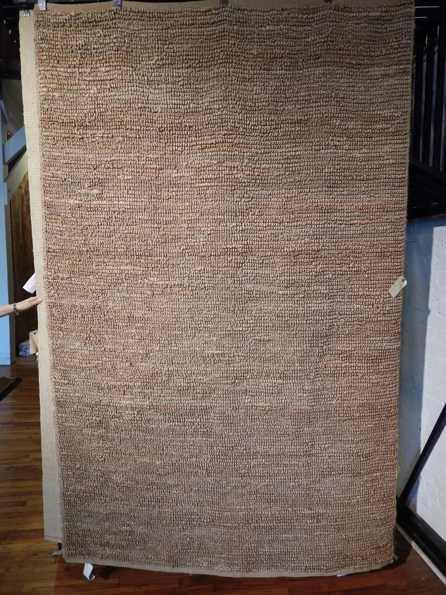 A rug with a detailed pattern on it.