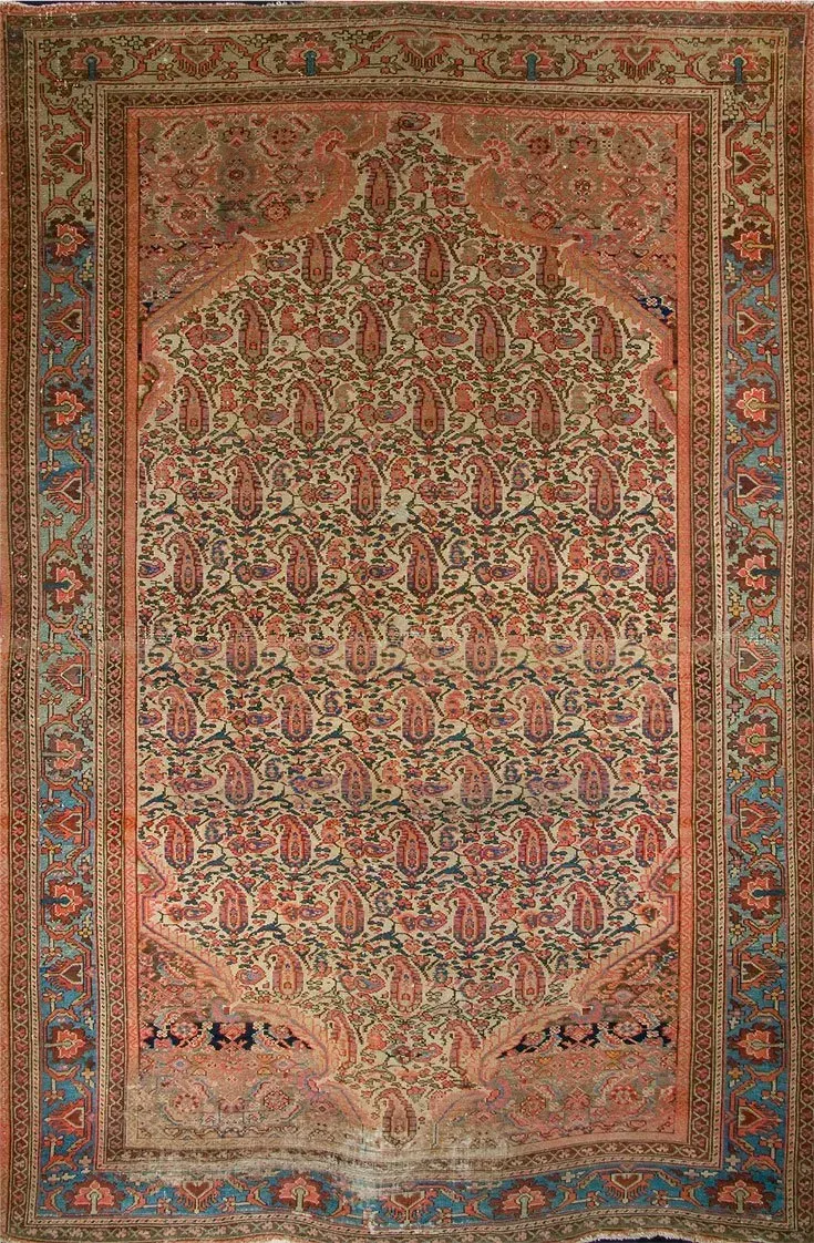 A rug with a detailed pattern on it.