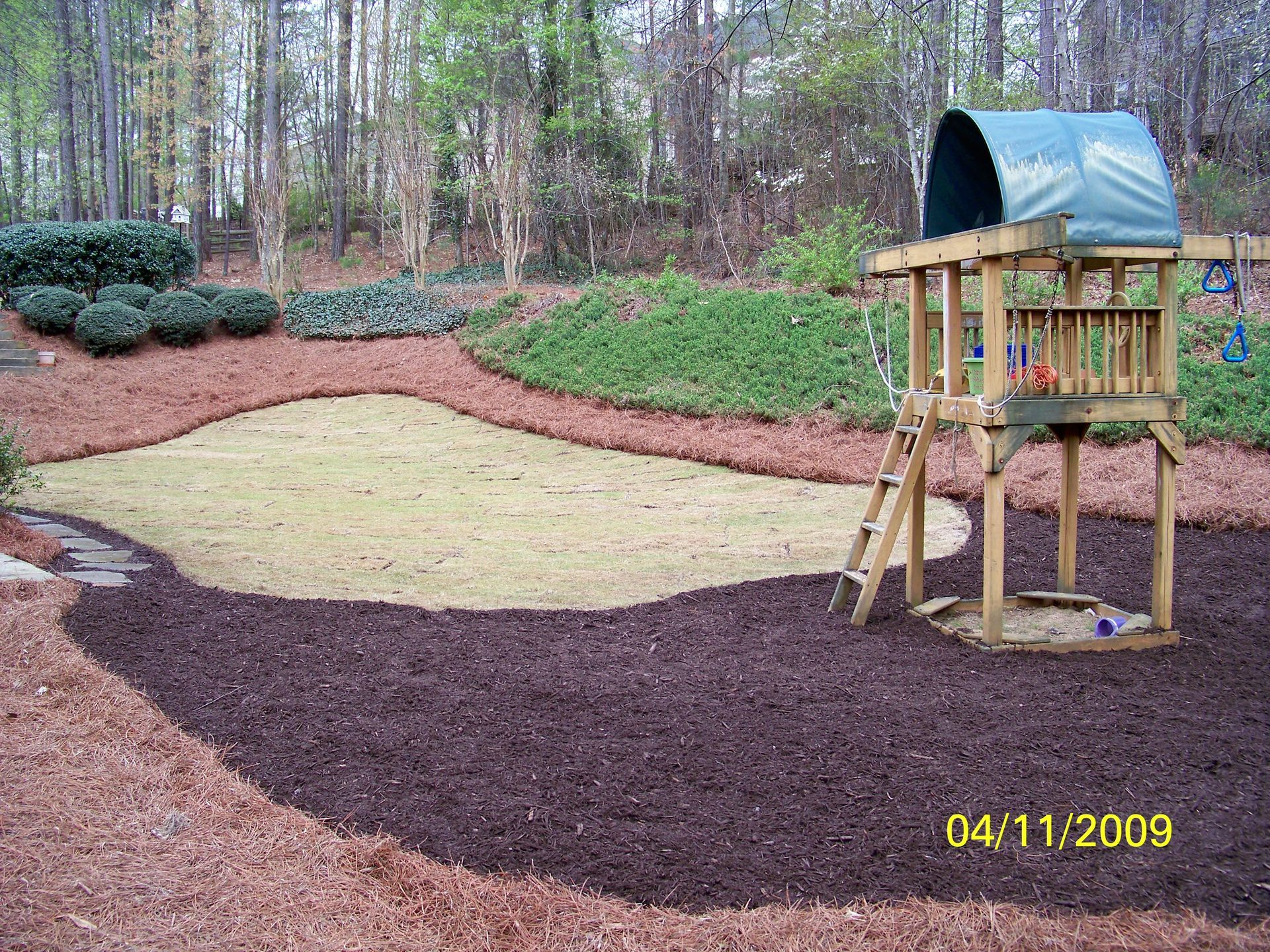 A picture of a playground taken on april 11 2009