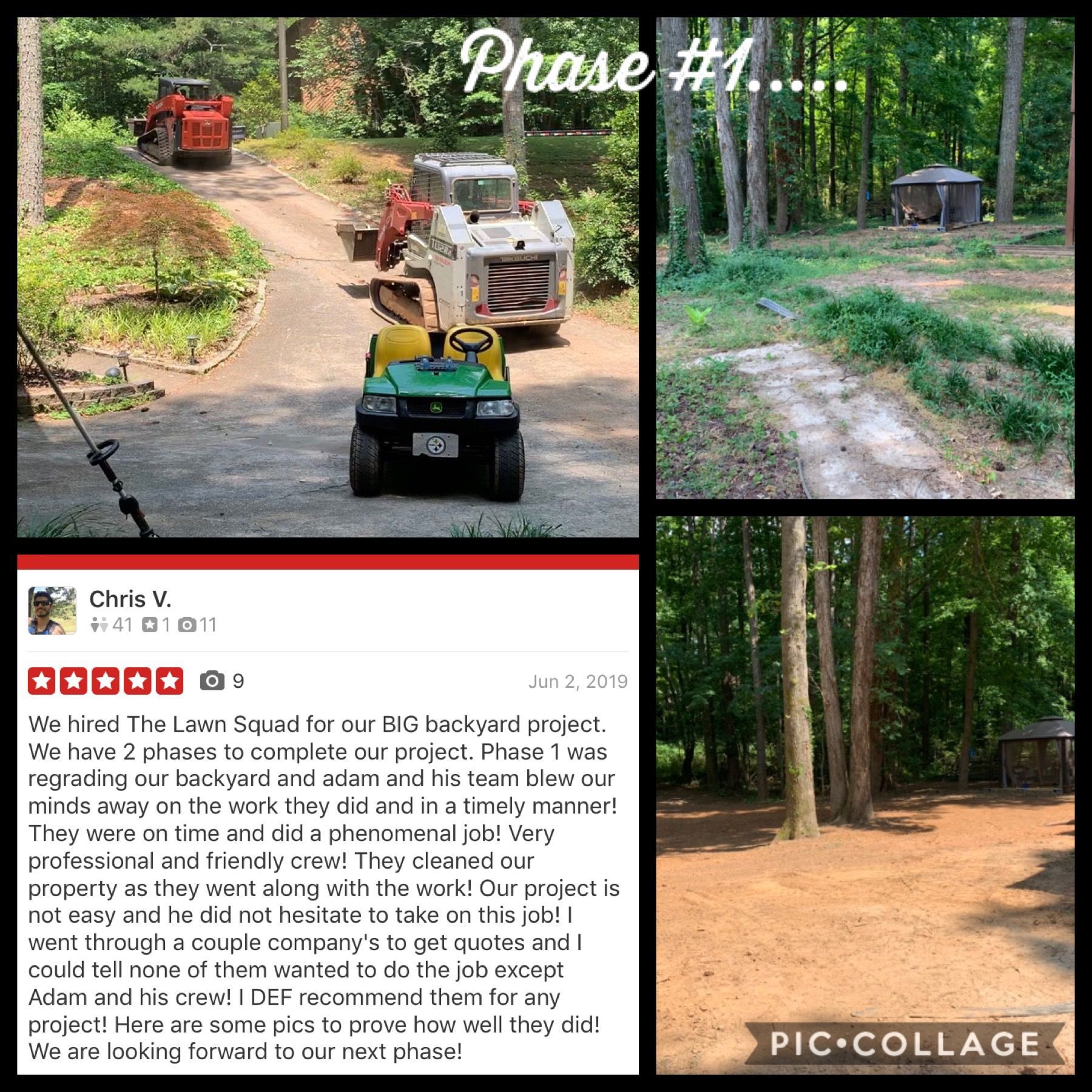 A collage of photos with the words phase # 1 on the bottom