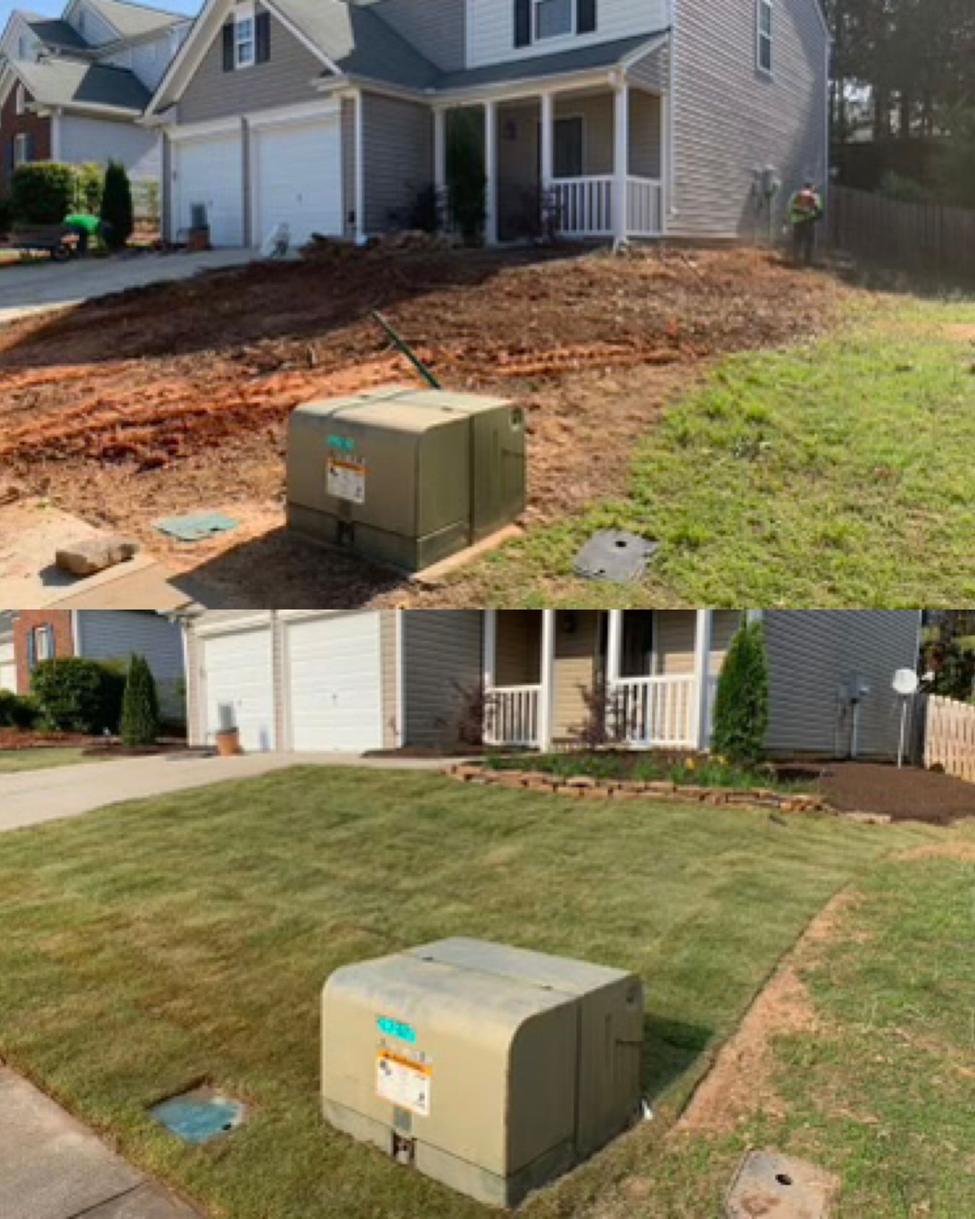 A picture of a house before and after being remodeled