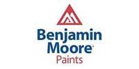 Benjamin Moore Paints logo: red triangle over blue text.