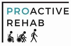 ProActive Rehab logo with teal and black text and wheelchair and walking figures