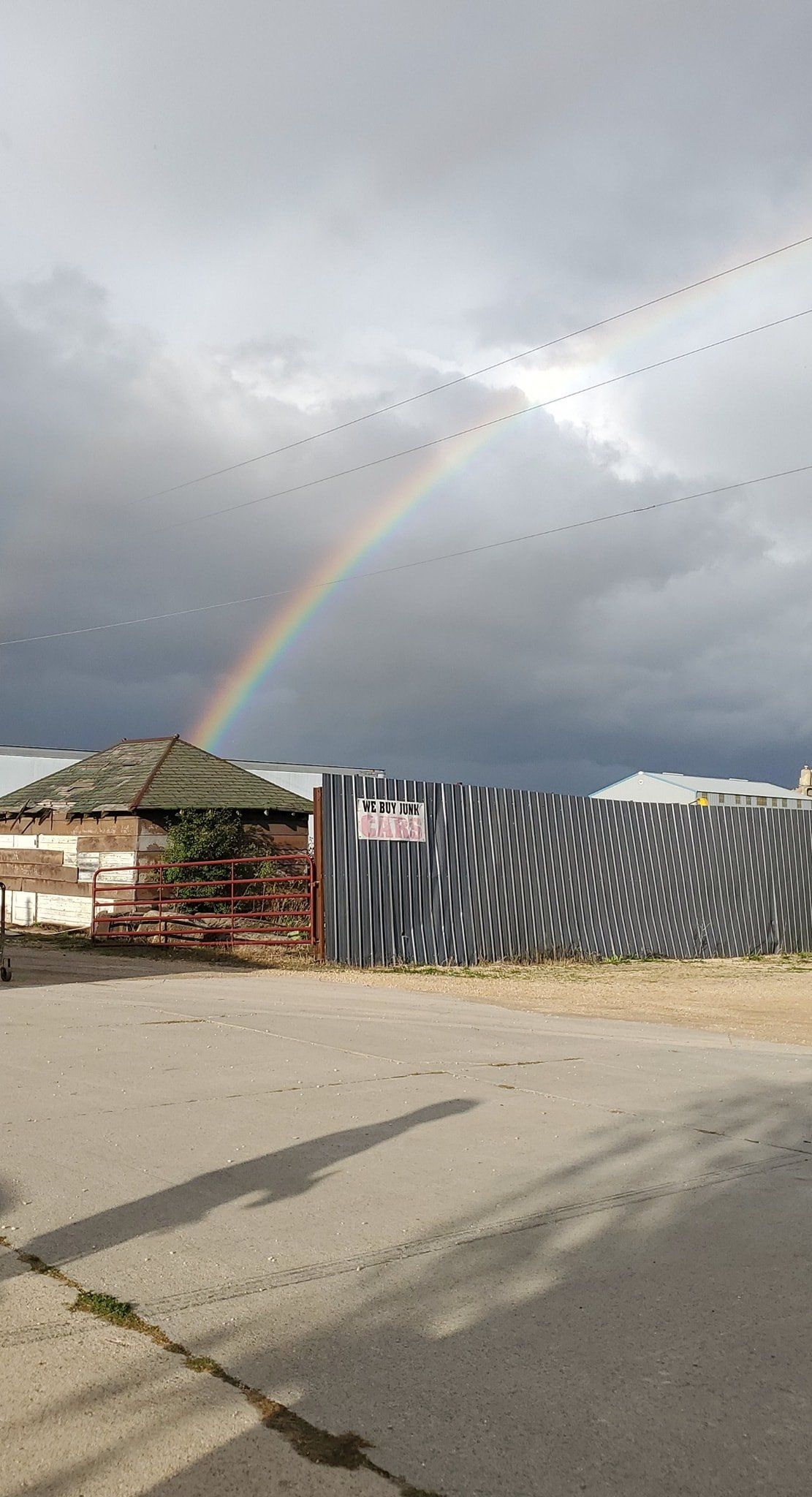 Yard with rainbow