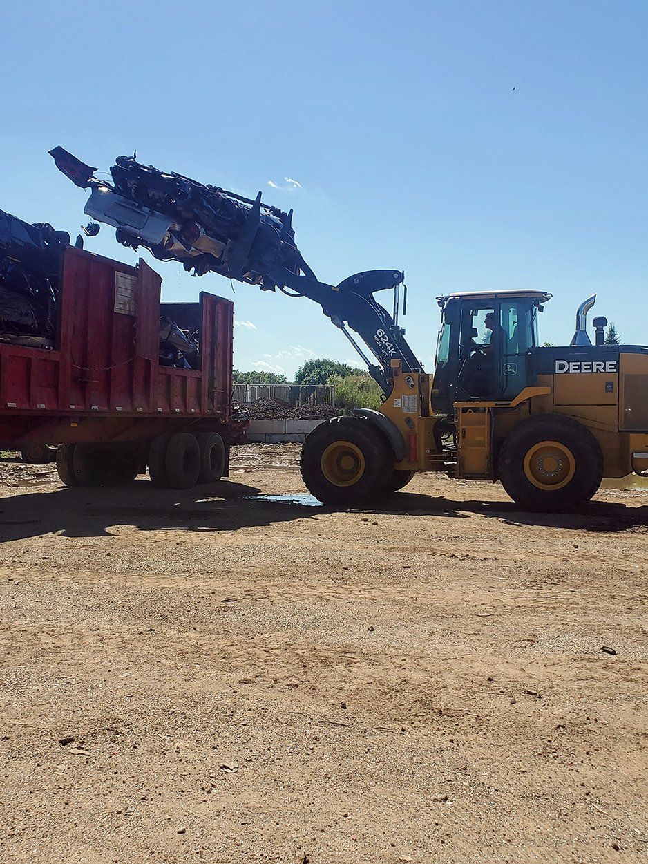 Tractor and dumpster