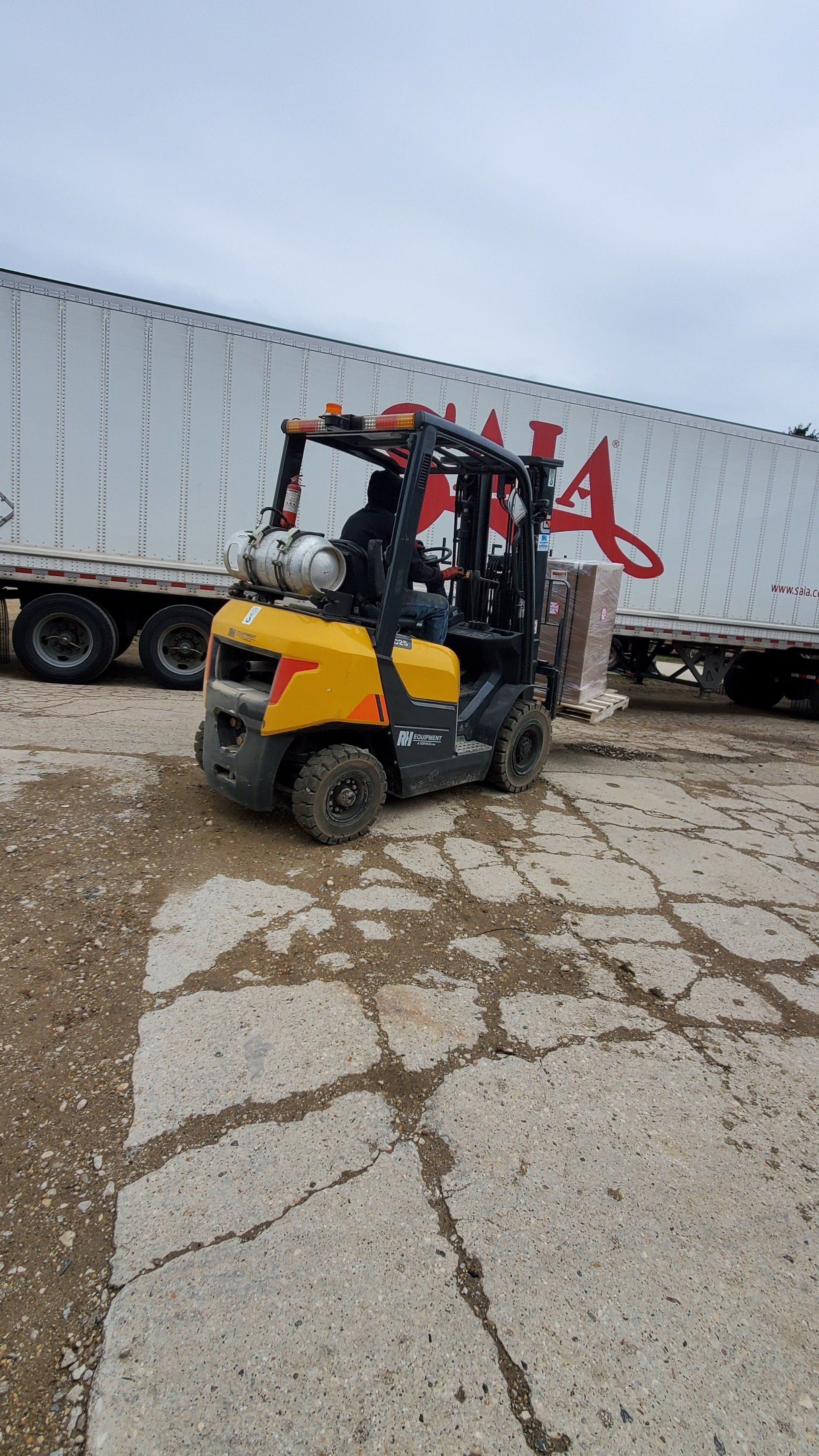 Man driving the tractor