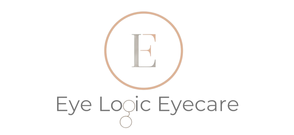 The logo reads "EYE LOGIC" in a clean, sans-serif font with a small circle replacing the hyphen, over "EYECARE."