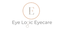 The logo reads "EYE LOGIC" in a clean, sans-serif font with a small circle replacing the hyphen, over "EYECARE."