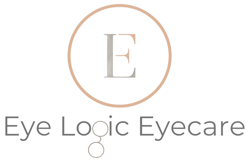 The text logo reads "EYE LOGIC" in a bold, sans-serif font, with "EYECARE" written in smaller, spaced letters below it.