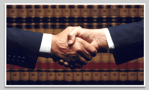 A Handshake between a lawyer and a client