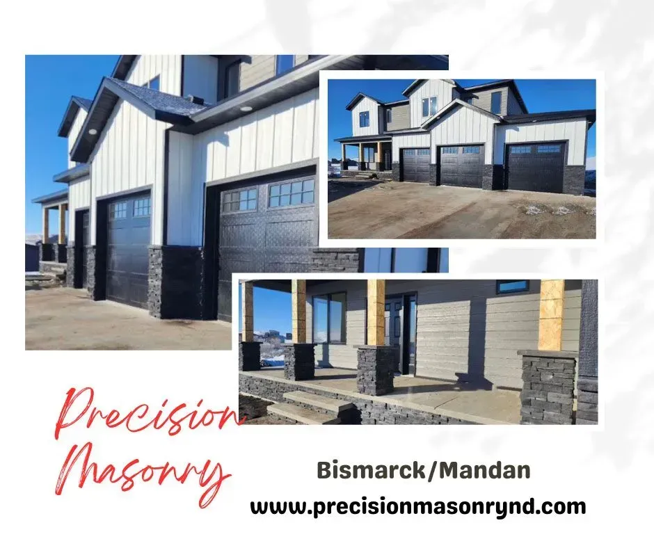 Examples of stonework on residential buildings. Precision Masonry, Bismarck/Mandan.